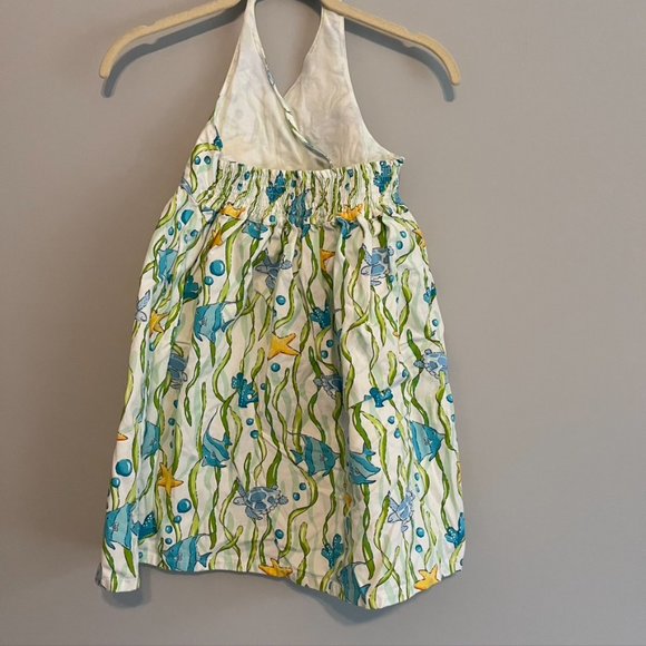 Gymboree Splash 8 Undersea wrap bodice halter dres - Picture 4 of 4